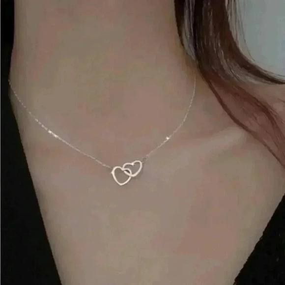 Jewelry - ⚠️Clearance❤️Heart Charm Necklace Silver